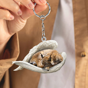 Lynx Cat Sleeping Angel Acrylic Keychain