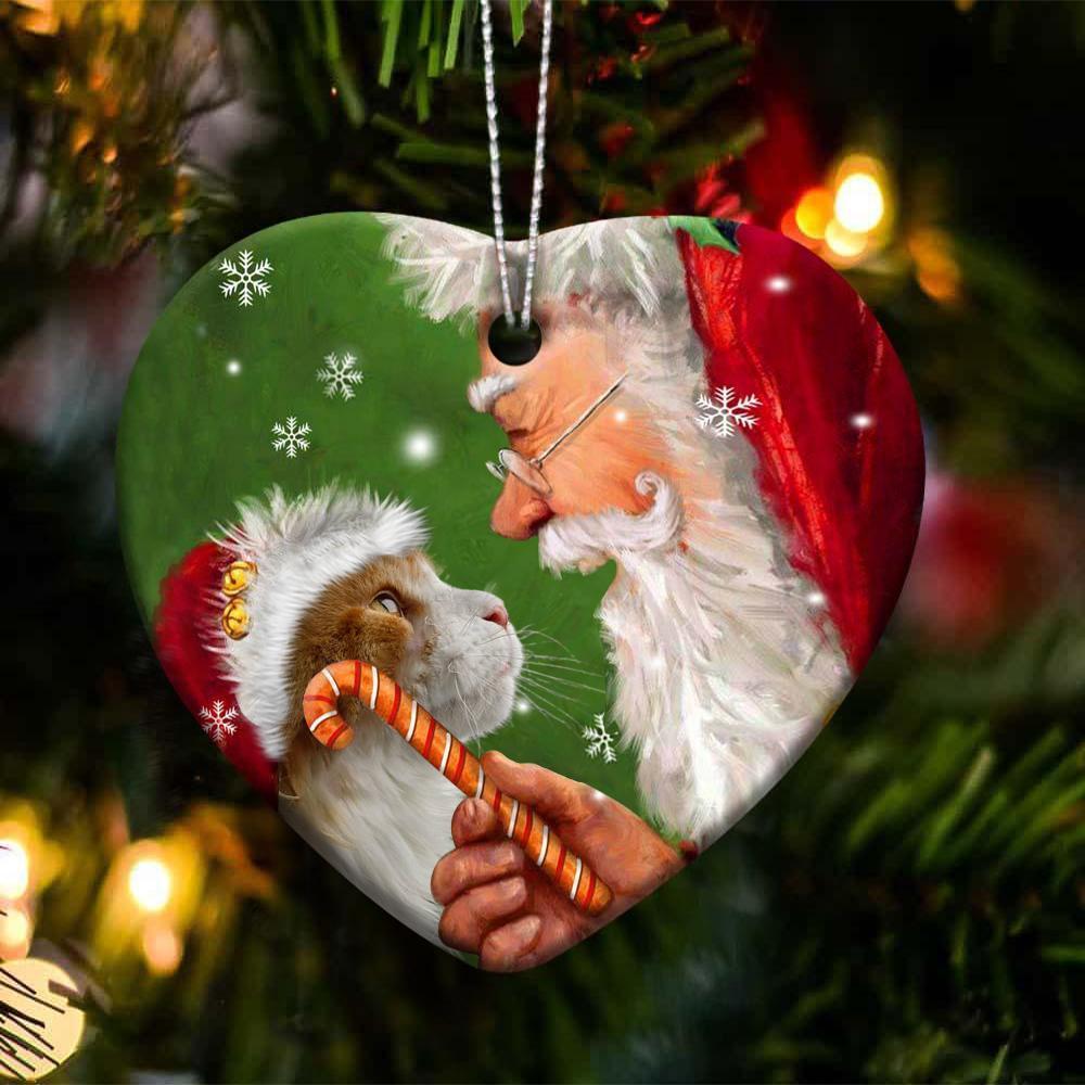 Maine Coon Cat 02 Happy Heart Ornament For Cat Lovers