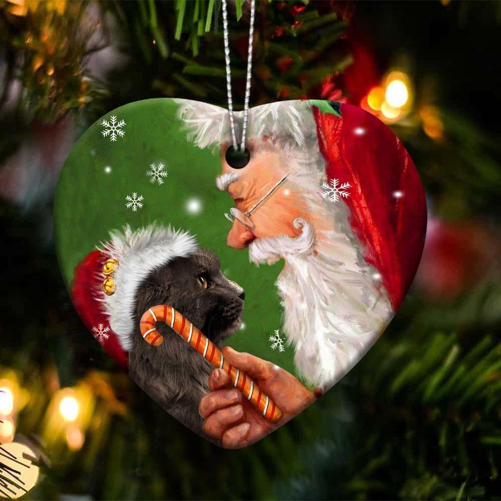Maine Coon Cat Happy Heart Ornament For Cat Lovers