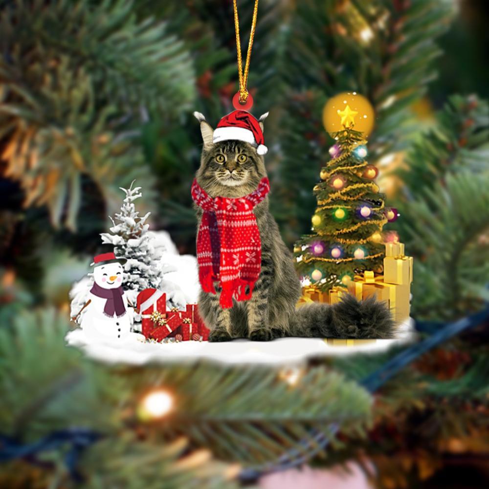 Maine Coon Cat Christmas Ornament