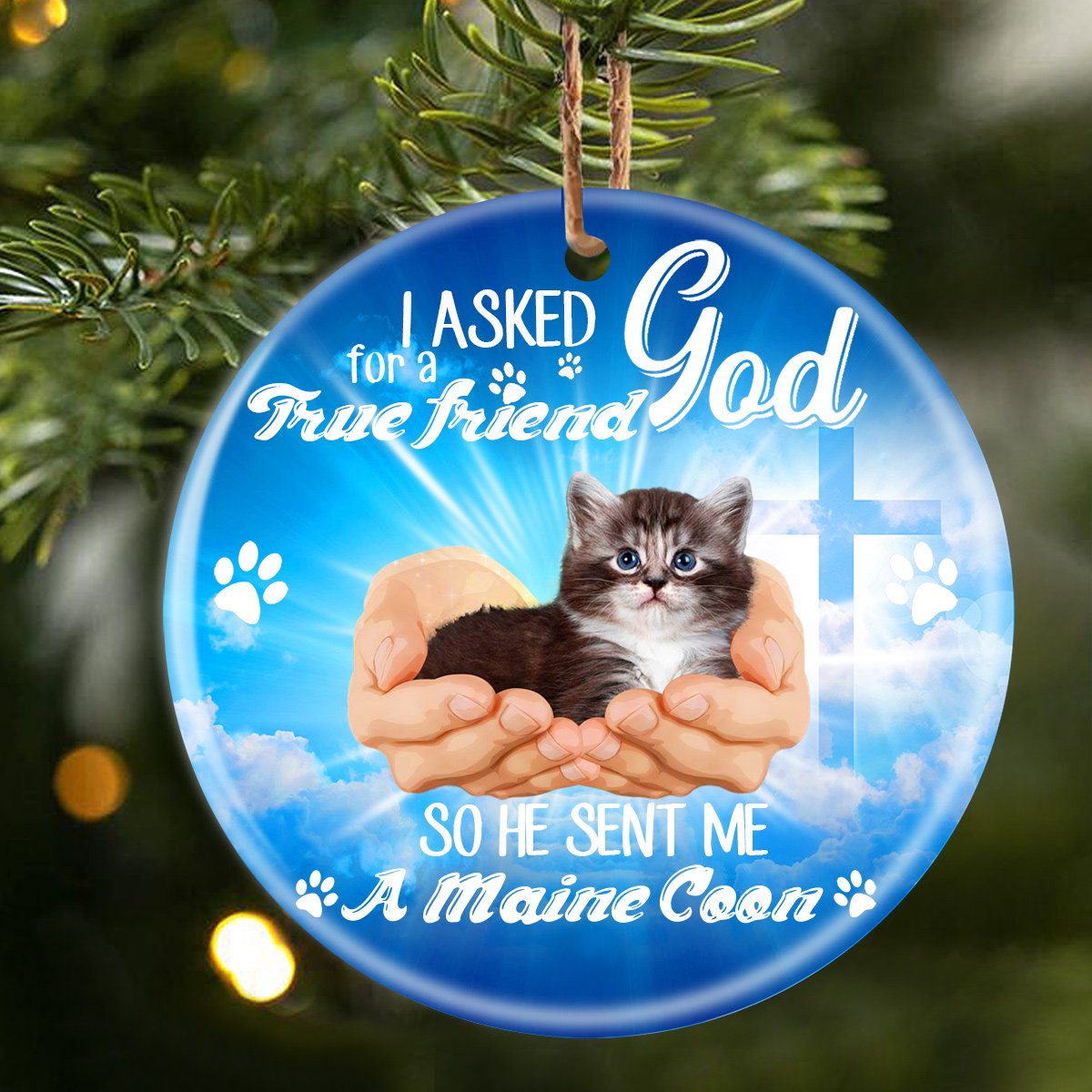 God Send Me A/An Maine Coon Porcelain/Ceramic Ornament