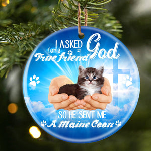 God Send Me A/An Maine Coon Porcelain/Ceramic Ornament