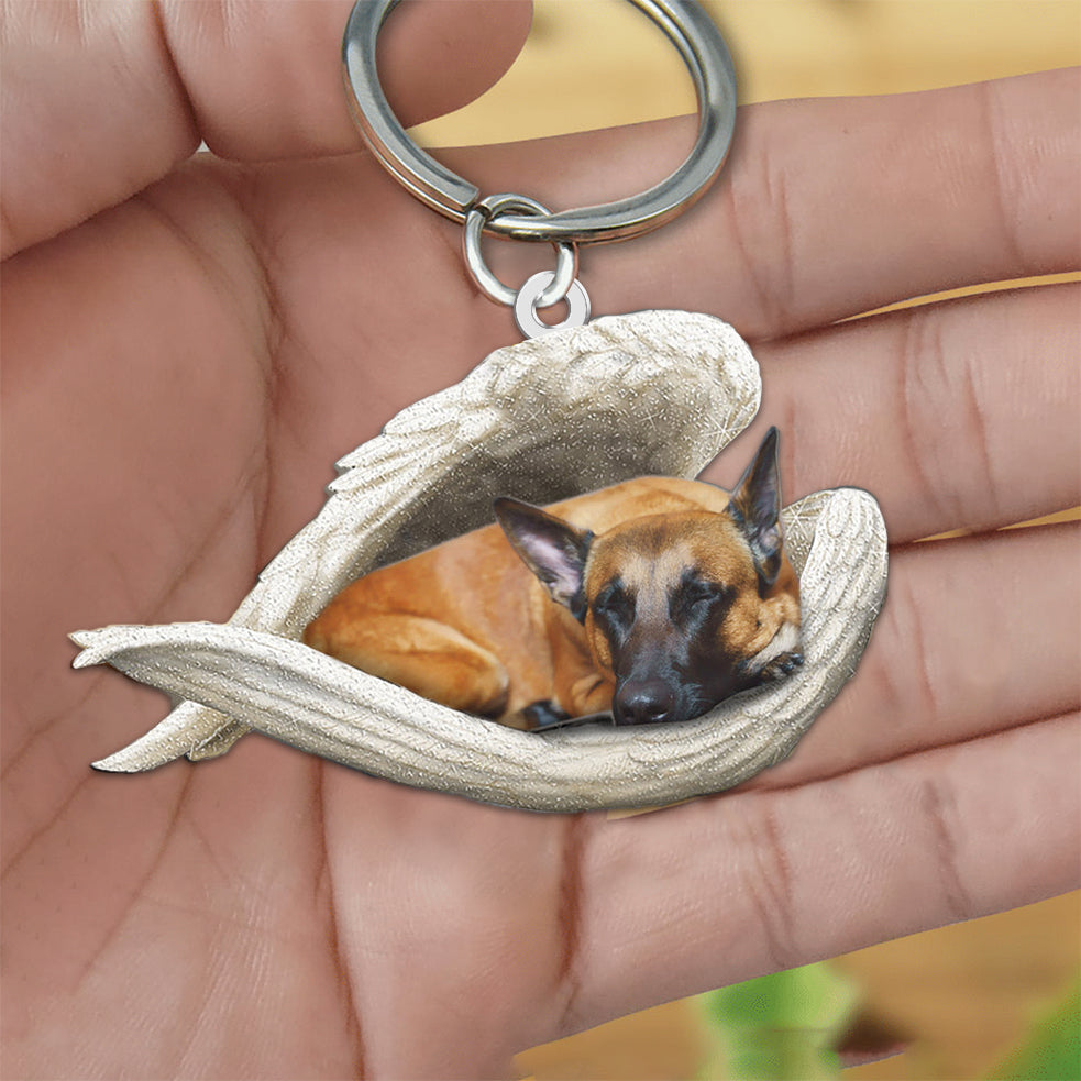 Malinois Sleeping Angel Acrylic Keychain