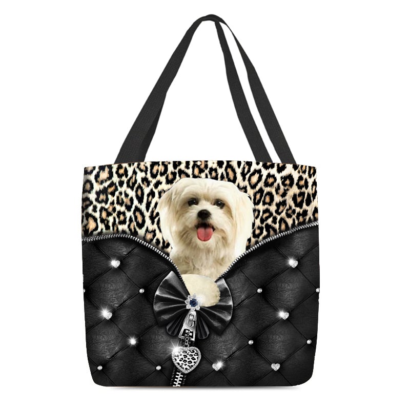 2022 New Release Maltese All Over Printed Tote Bag