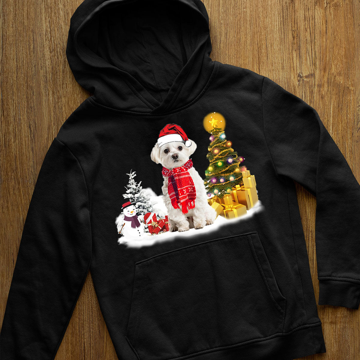 Unisex Merry Christmas Maltese Hoodie