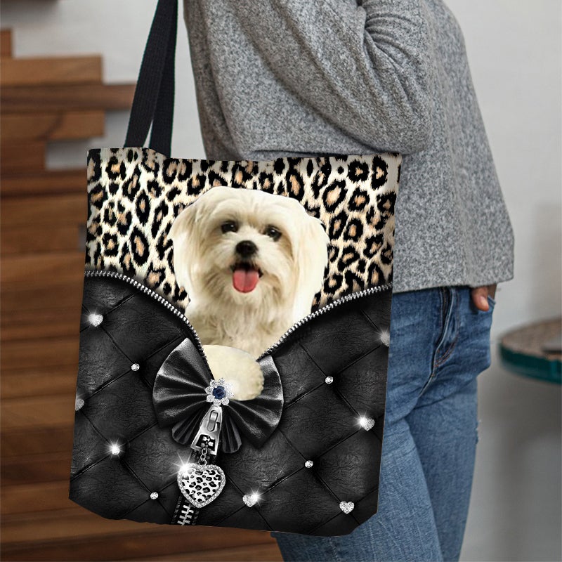 2022 New Release Maltese All Over Printed Tote Bag