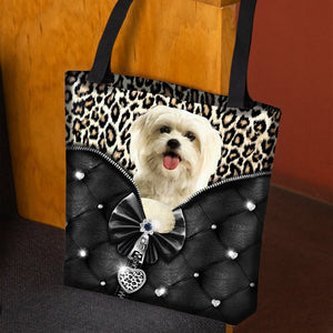 2022 New Release Maltese All Over Printed Tote Bag