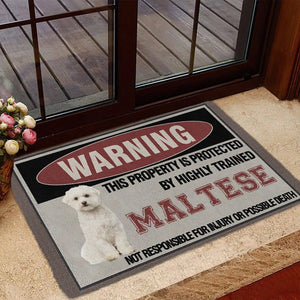 THIS PROPERTY IS PROTECTED BY HIGHLY TRAINED Maltese Doormat