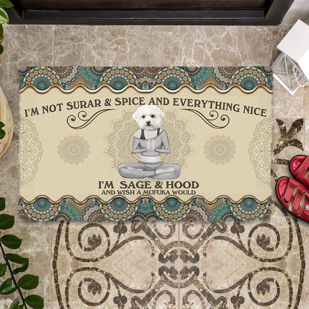Wish A Mufuka Would-Maltese Doormat