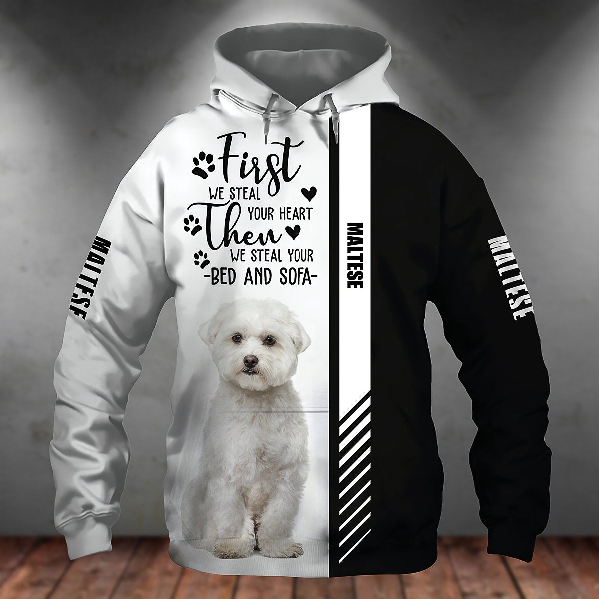 Maltese-First We Steal Your Heart Unisex Hoodie