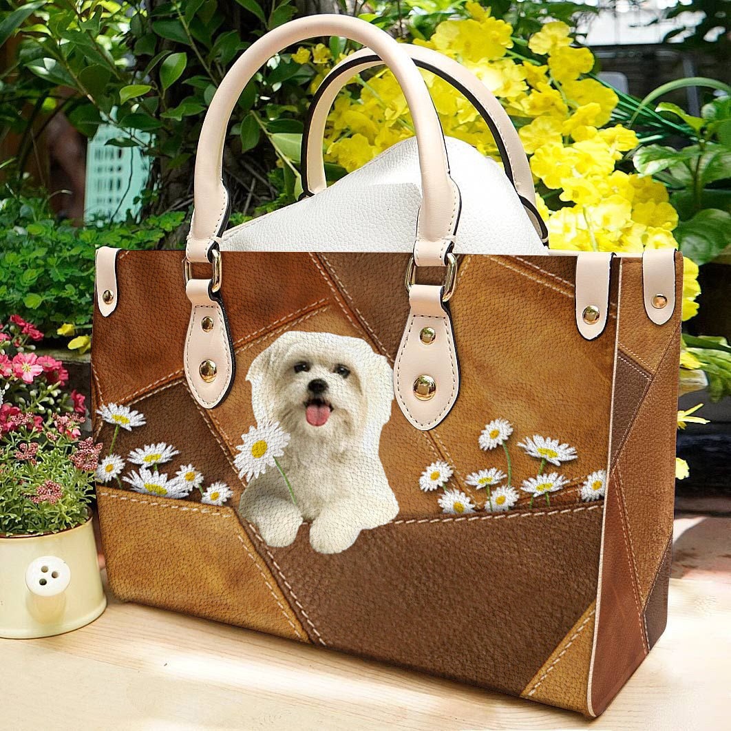 Maltese Holding Daisy Leather Bag
