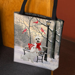 Maltese Hello Christmas/Winter/New Year Tote Bag