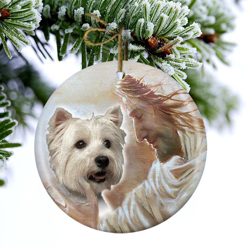New Release -Maltese 02 With God Porcelain/Ceramic Ornament