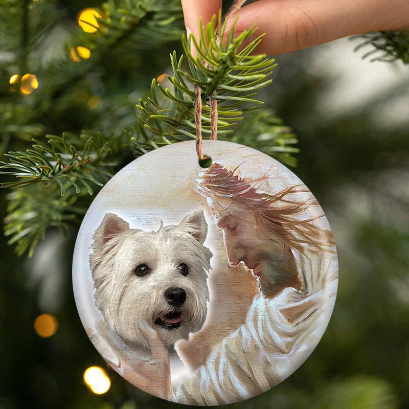 New Release -Maltese 02 With God Porcelain/Ceramic Ornament