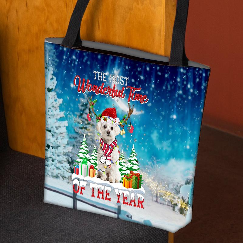 Maltese Christmas Tote Bag