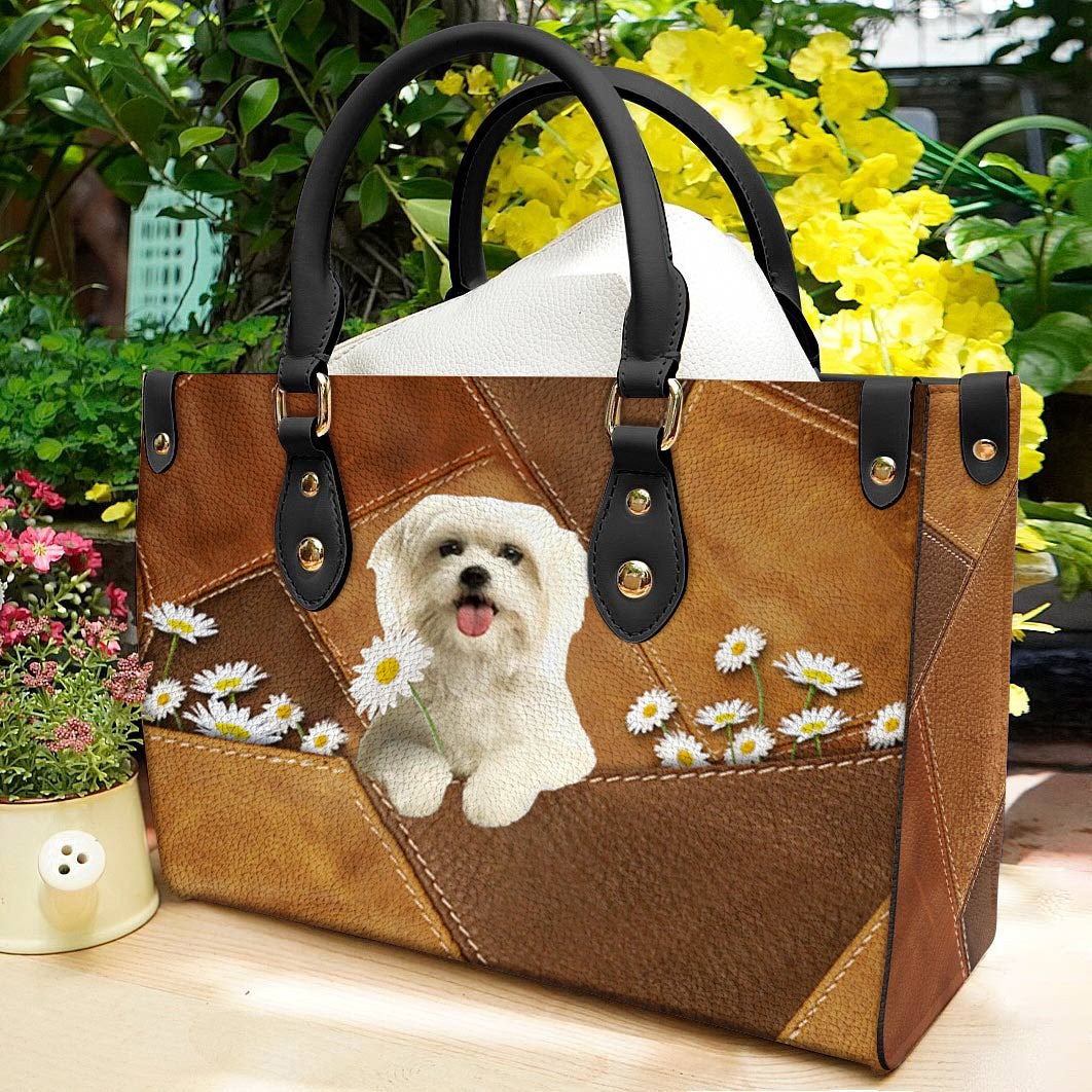 Maltese Holding Daisy Leather Bag