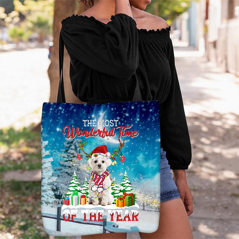 Maltese Christmas Tote Bag