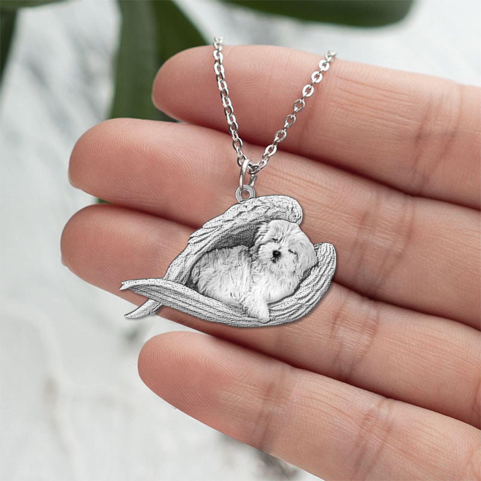 Maltese Sleeping Angel Necklace