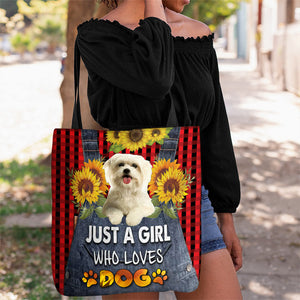 Maltese-Just A Girl Who Loves Dog Tote Bag