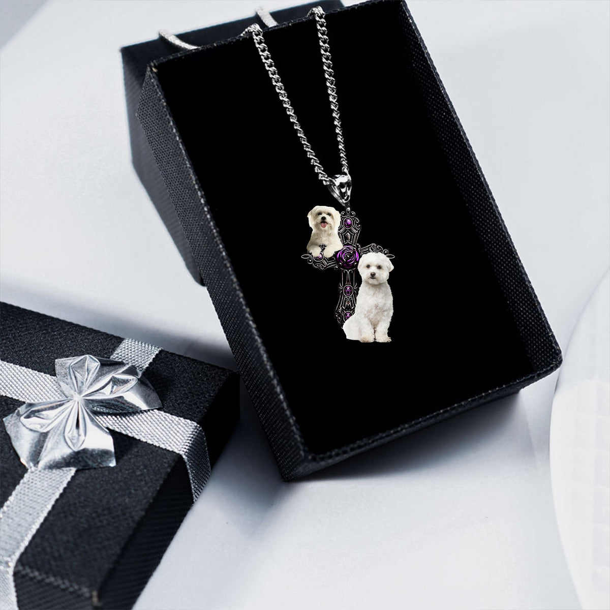 Maltese Pray For God Stainless Steel Necklace