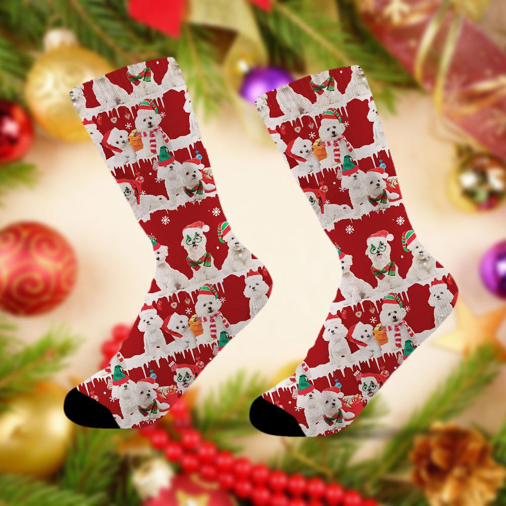 Maltese Merry Christmas Socks