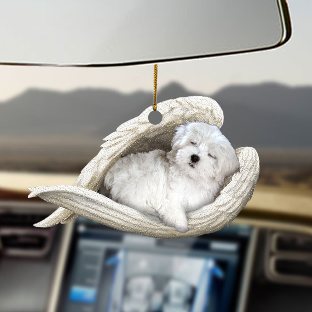 Maltese Sleeping Angel Ornament Sleeping Angel Car Hanging Ornament