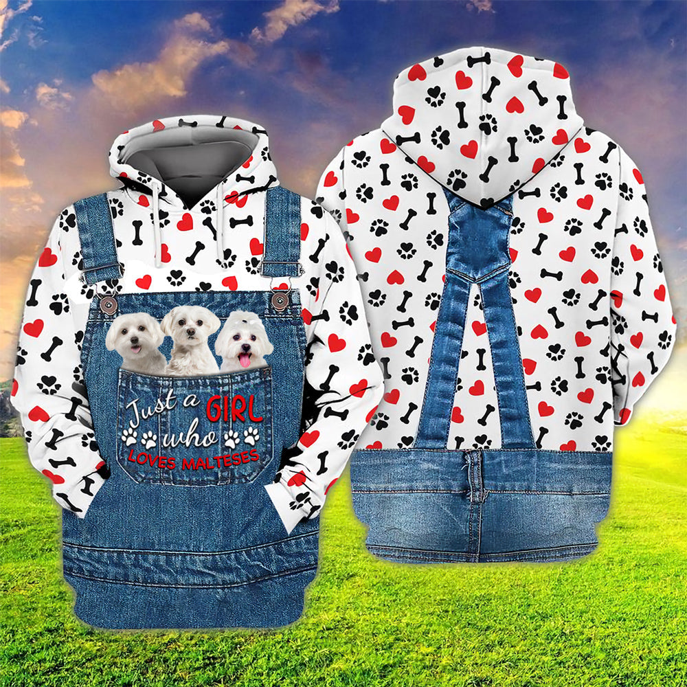 Just A Girl Who Loves Maltese Hoodie For Dog Lovers