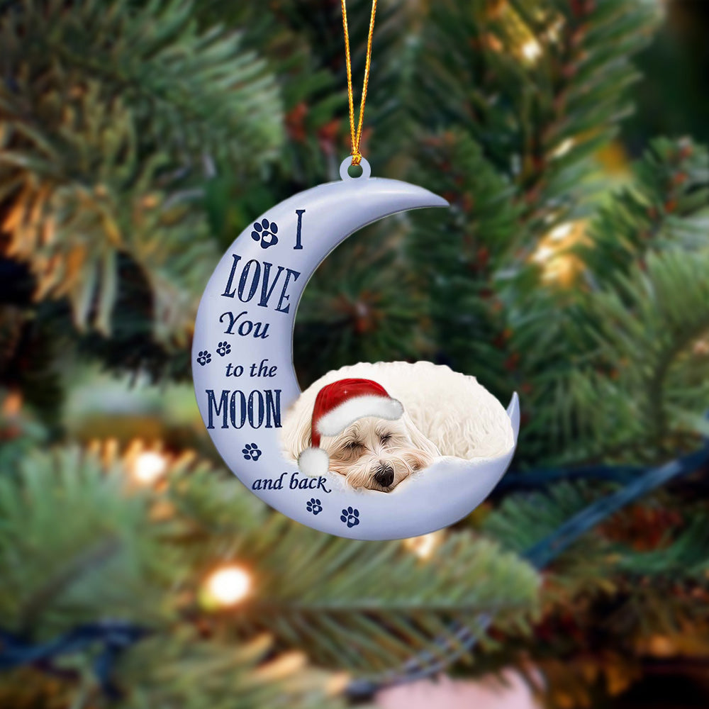 Maltese I Love You To The Moon And Back Christmas Ornament