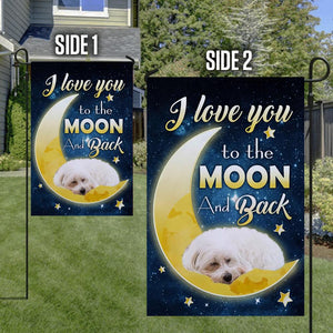 Maltese I Love You To The Moon And Back Garden Flag