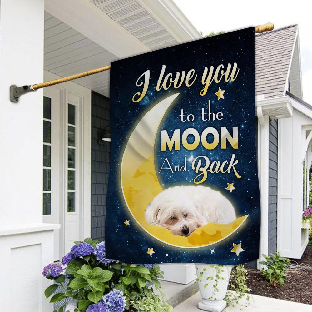 Maltese I Love You To The Moon And Back Garden Flag