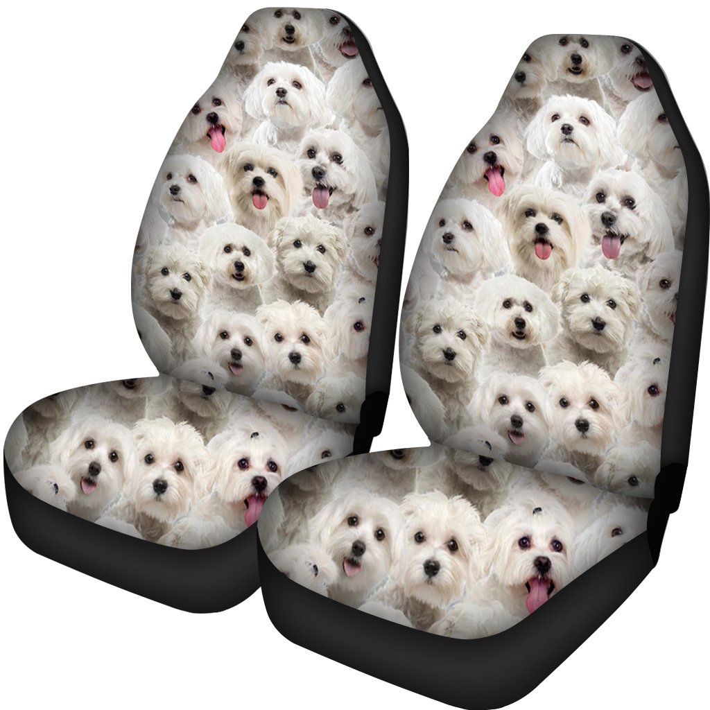 A Bunch Of Malteses Car Seat Cover