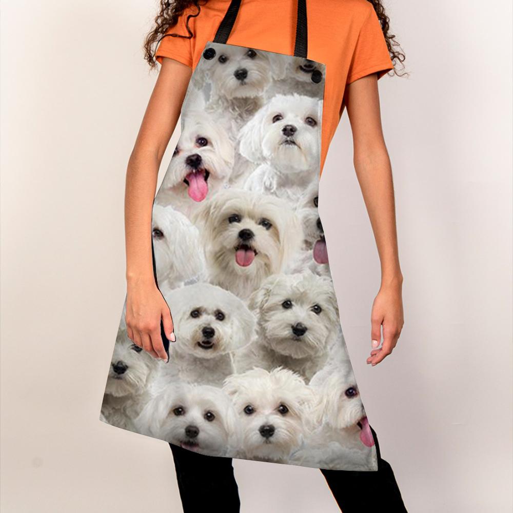 A Bunch Of Malteses Apron/Great Gift Idea For Christmas