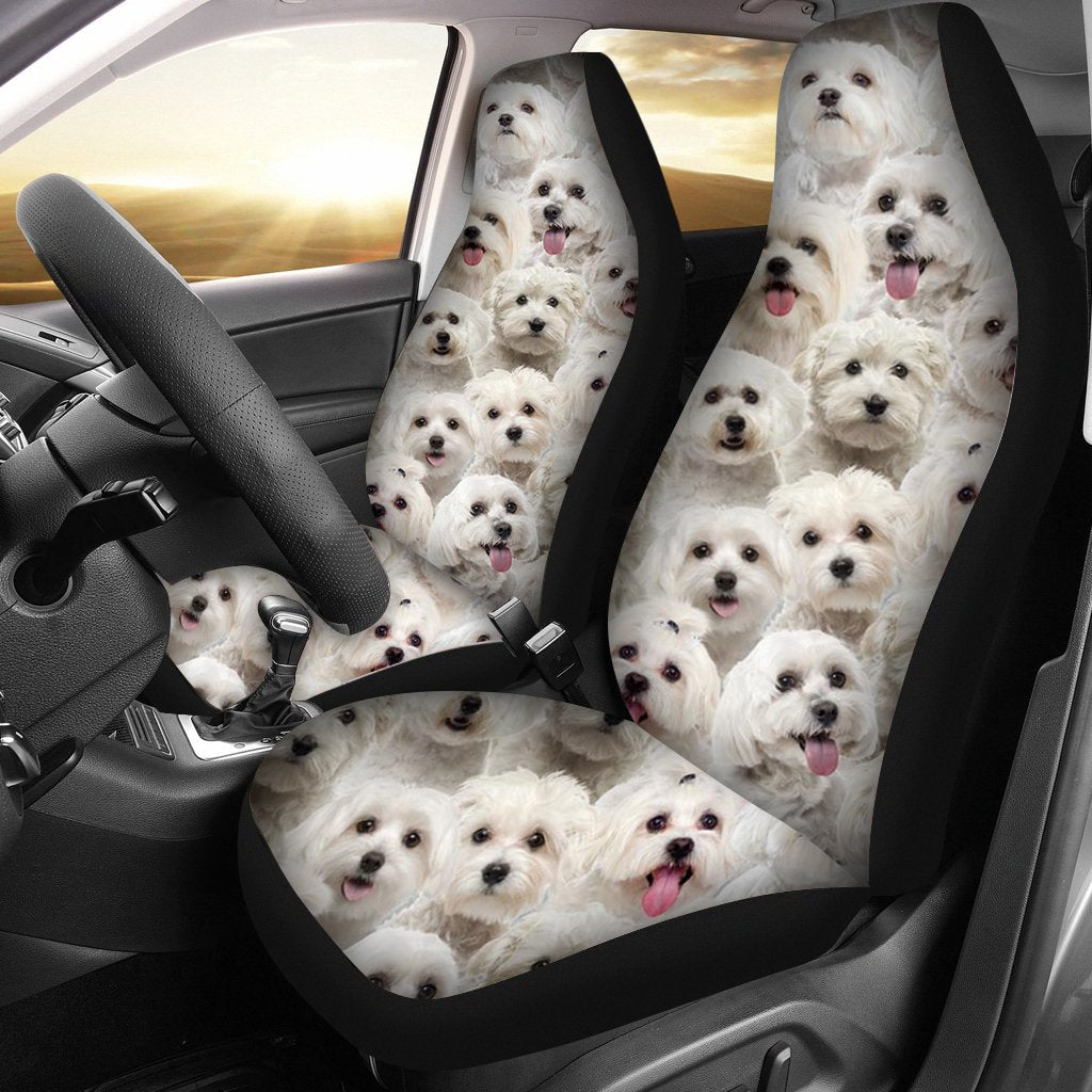 A Bunch Of Malteses Car Seat Cover