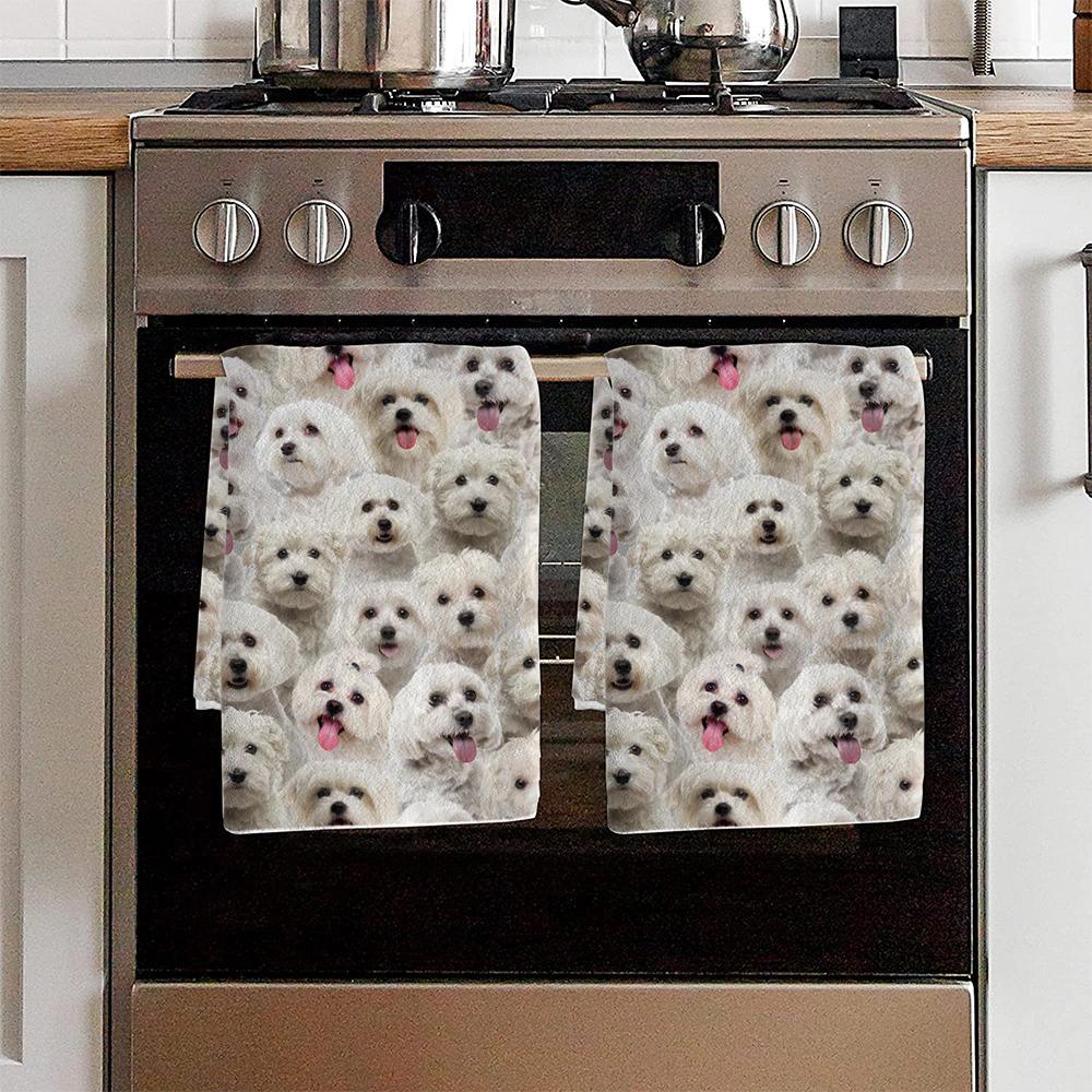 A Bunch Of Malteses Kitchen Towel