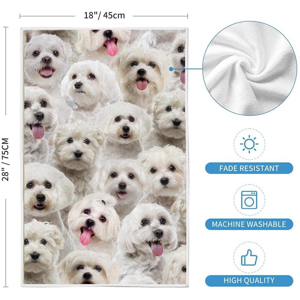 A Bunch Of Malteses Kitchen Towel