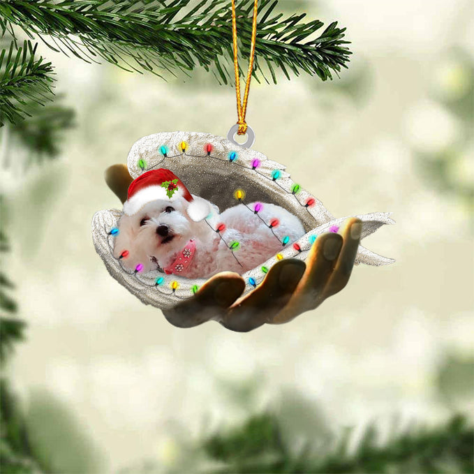Maltipoo_1 Sleeping Angel In God Hand Christmas Ornament