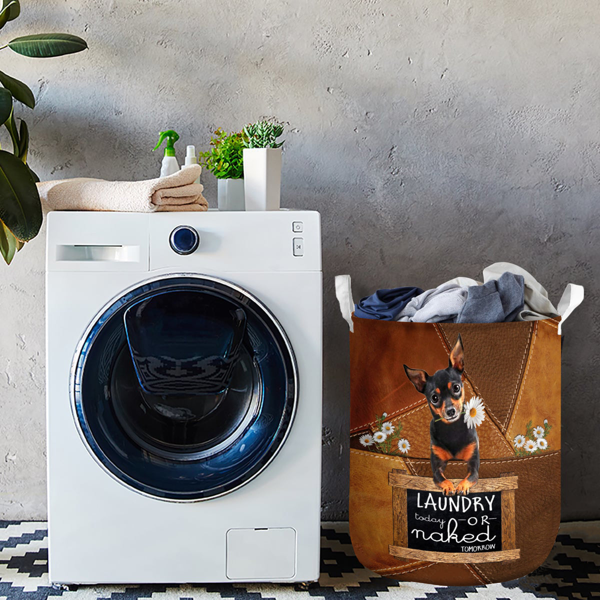 Miniature Pinchers Laundry Today Or Naked Tomorrow Laundry Basket