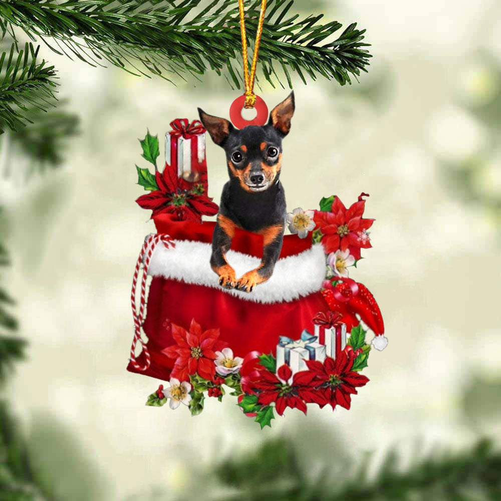 Miniature Pinchers In Gift Bag Christmas Ornament