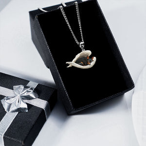 Miniature Pinscher Sleeping Angel Stainless Steel Necklace