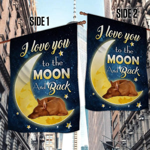 Miniature Pinscher I Love You To The Moon And Back Garden Flag