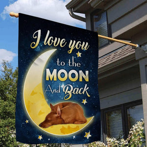 Miniature Pinscher I Love You To The Moon And Back Garden Flag