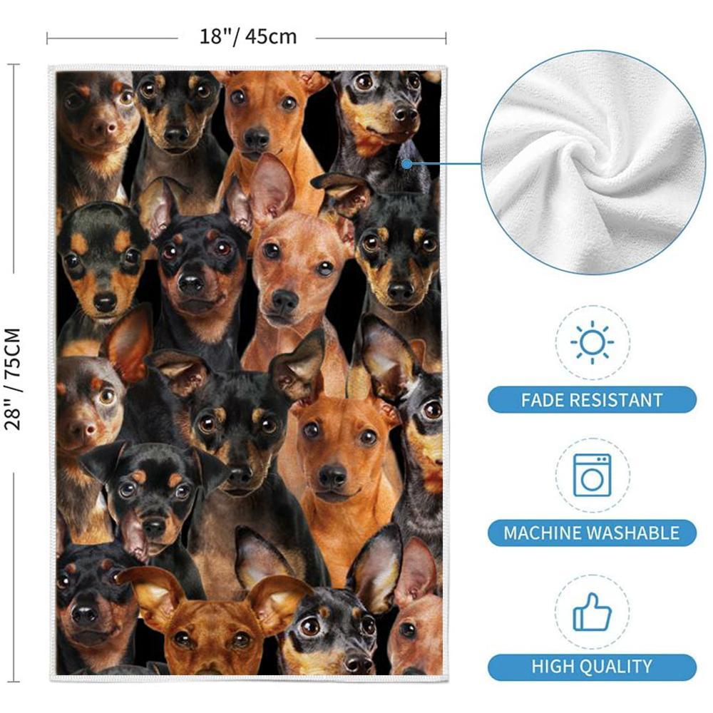 A Bunch Of Miniature Pinschers Kitchen Towel