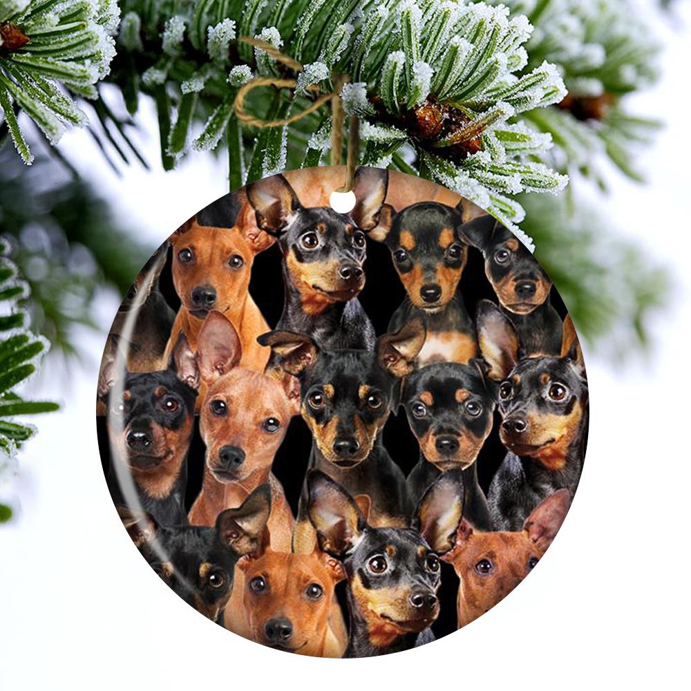 A Bunch Of Miniature Pinschers Porcelain/Ceramic Ornament