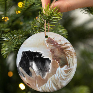 New Release -Miniature Schnauzer With God Porcelain/Ceramic Ornament