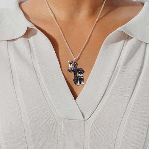 Miniature Schnauzer Pray For God Stainless Steel Necklace