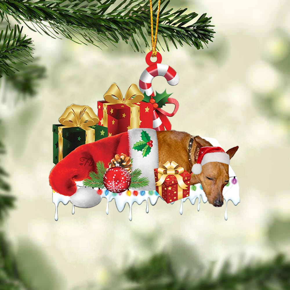 Miniature pinscher(Red) Merry Christmas Hanging Ornament-0211