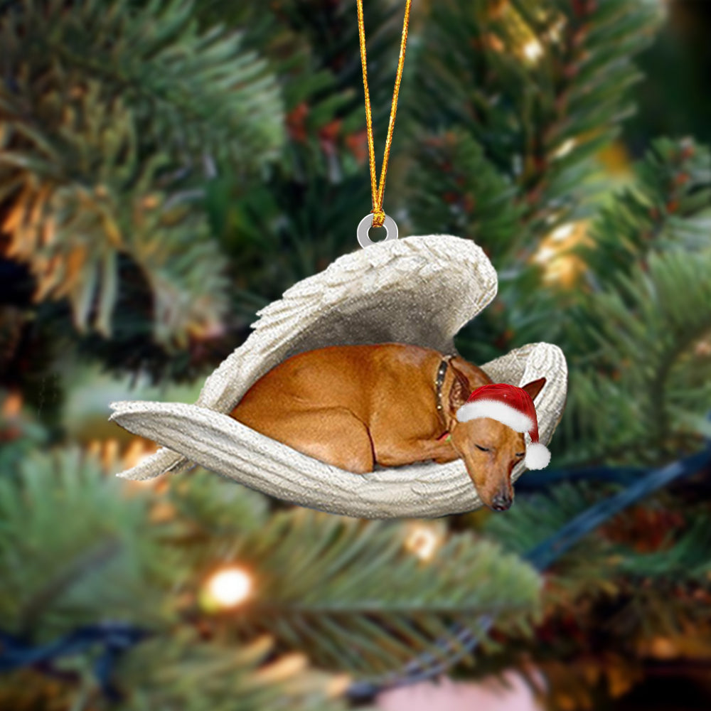 Miniature pinscher(Red) Sleeping Angel Christmas Ornament
