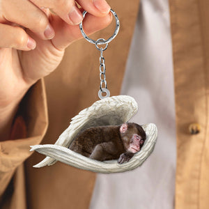 Monkey Sleeping Angel Acrylic Keychain