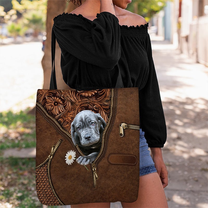 Neapolitan Mastiff Holding Daisy Tote Bag