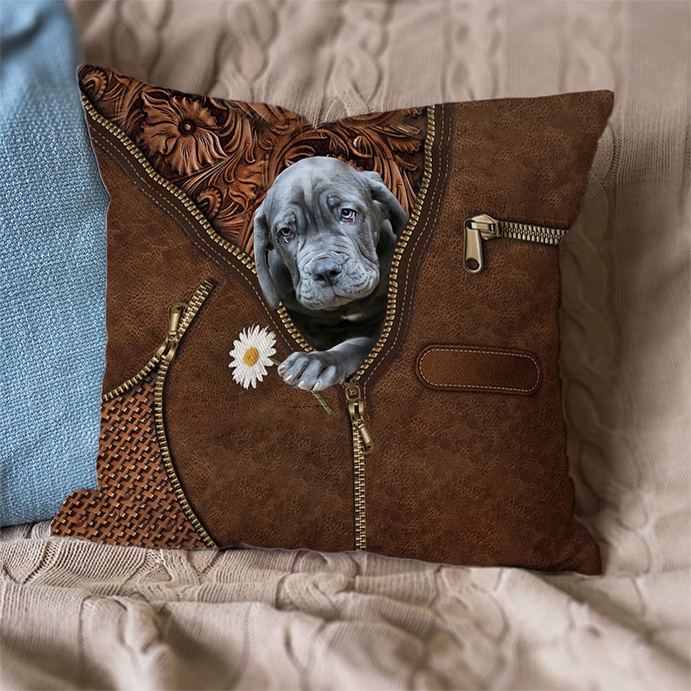 Neapolitan Mastiff Holding Daisy Pillow Case